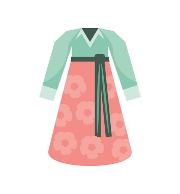 korean hanbok traditional isolated icon