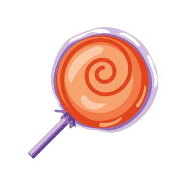 sweet candy in stick icon isolated
