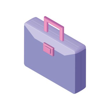 isometric business briefcase icon isolated