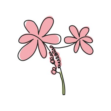 flowers continuous line icon isolated
