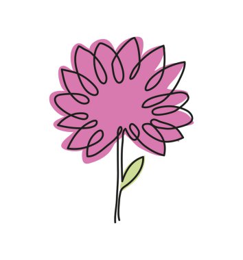 delicate flower one line icon isolated