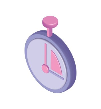 isometric stopwatch timer icon isolated