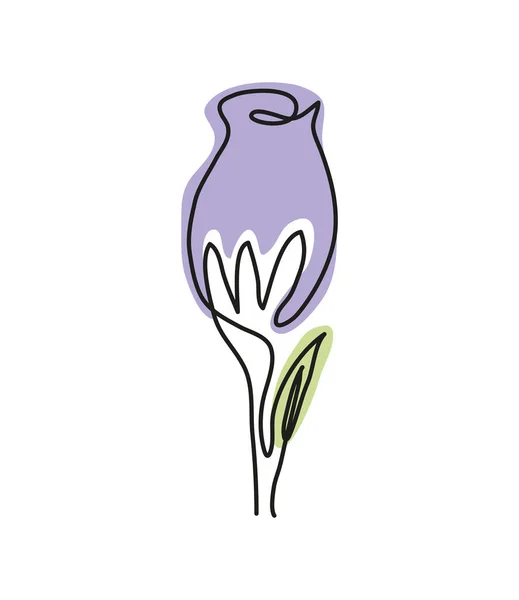 Flower Rose One Line Icon Isolated — 图库矢量图片