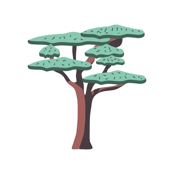 Απομονωμένο Επίπεδο Εικονίδιο Δέντρου Μπονσάι — Διανυσματικό Αρχείο