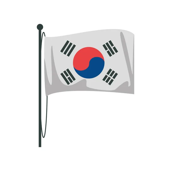 Flag Replubic Korea Isolated Icon — Stockvector
