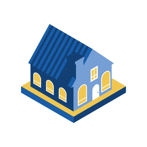 Isometric House Icon Isolated Flat — Stok Vektör