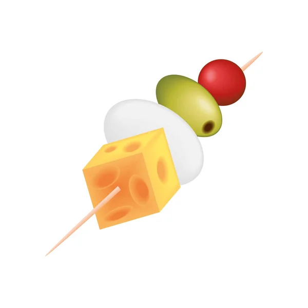 Appetizer Food Stick Icon Isolated - Stok Vektor