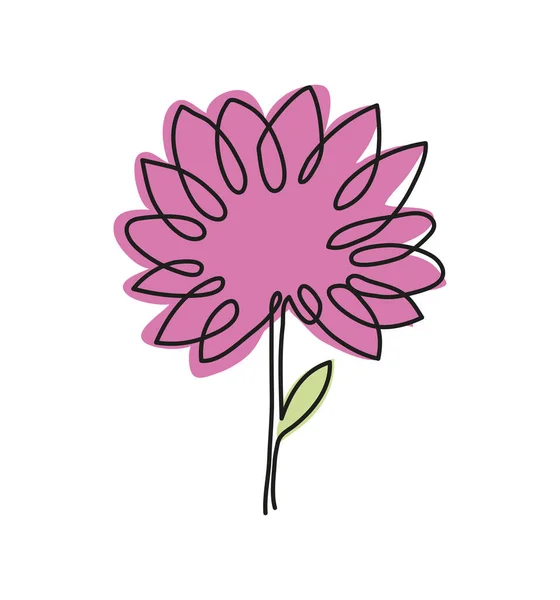 Delicate Flower One Line Icon Isolated — Stockový vektor