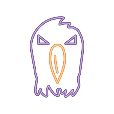 halloween bird neon icon isolated