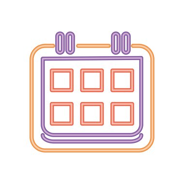 halloween calendar neon icon isolated