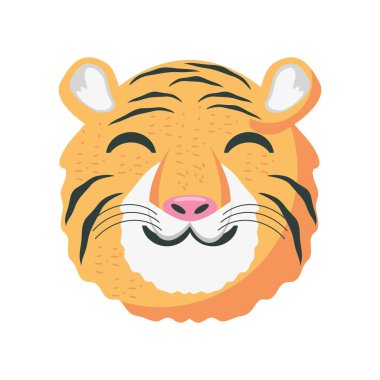 tiger head isolated flat icon