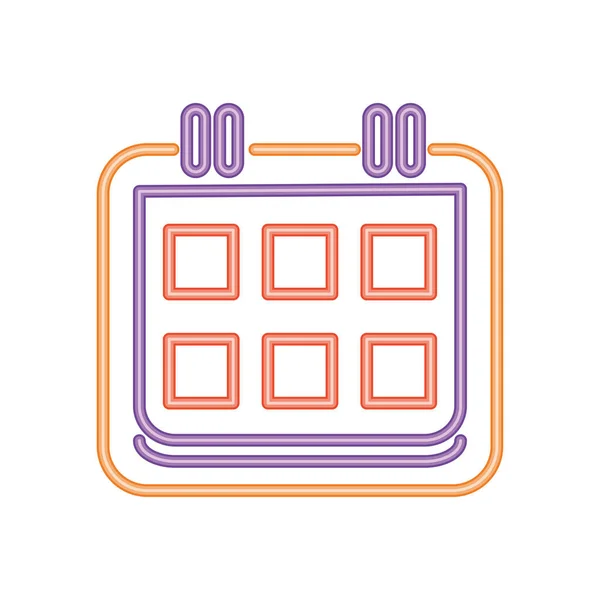 Halloween Calendar Neon Icon Isolated — Stock Vector