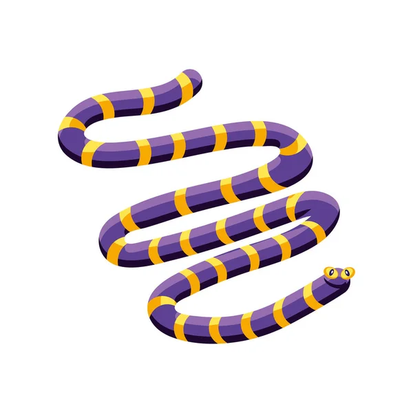 Cartoon Snake Icon Isolated Flat — Vettoriale Stock