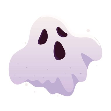 halloween scary ghost icon isolated