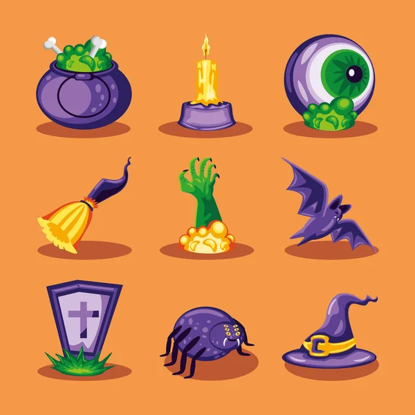 Icons Halloween Party Vector Design — Stockvector