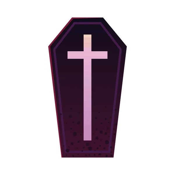 Halloween Coffin Icon Isolated Flat — Stock vektor