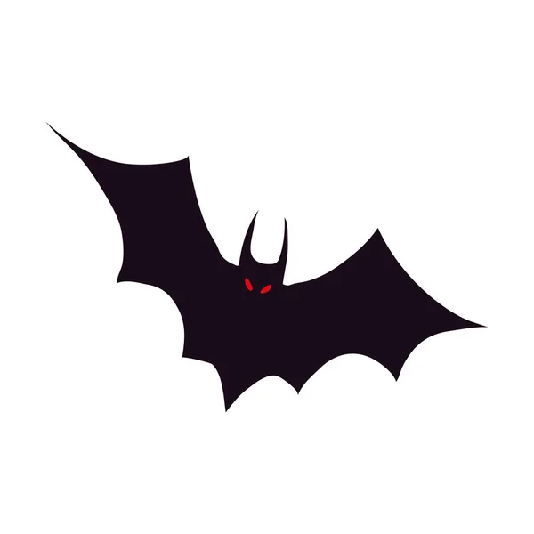 Halloween Creepy Bat Icon Isolated — Stok Vektör