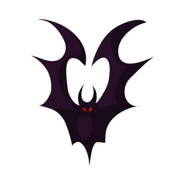 Halloween Bat Character Icon Isolated — Vetor de Stock