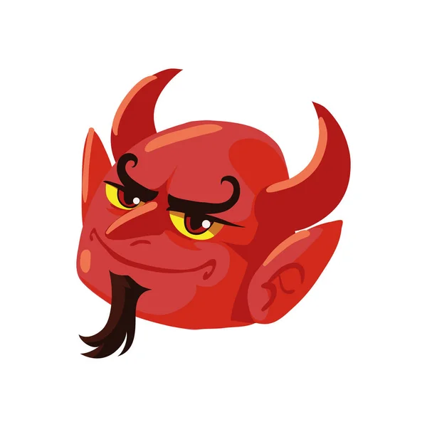 Halloween Devil Face Character Icon Isolated — Image vectorielle