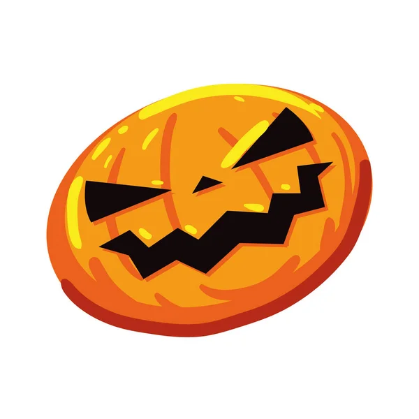 Halloween Pumpkin Cartoon Icon Isolated — Stok Vektör