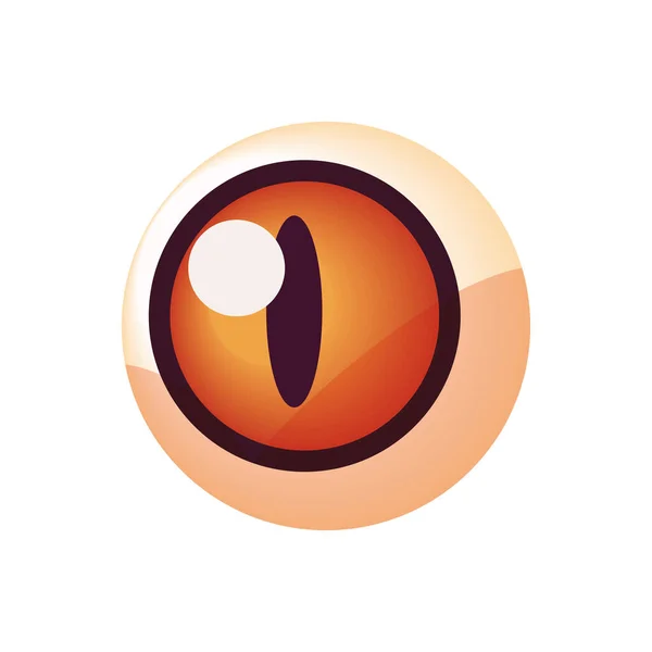 Halloween Eyeball Icon Isolated Flat — Stock Vector