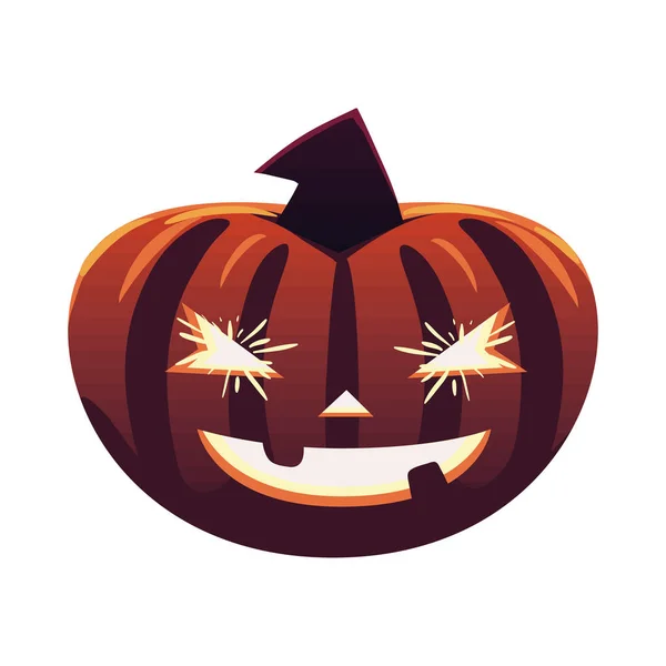 Halloween Scary Pumpkin Icon Isolated — Wektor stockowy