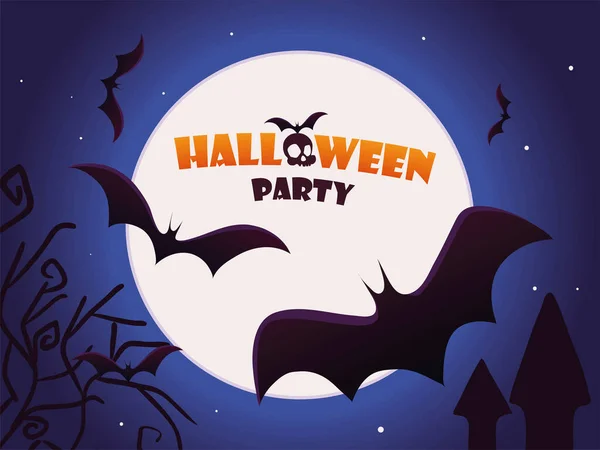 Halloween Night Party Background Style — 图库矢量图片