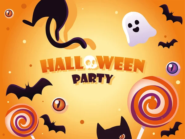 Halloween Party Night Celebration Background — 图库矢量图片