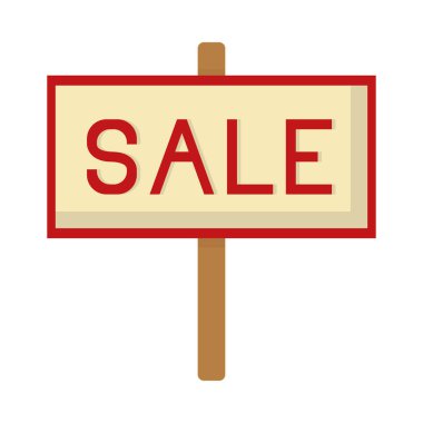 sale placard icon isolated flat