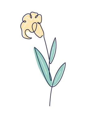 beauty one line flower icon isolated