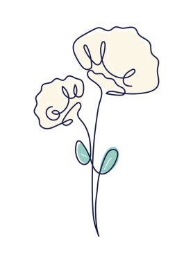 flower one line minimalist icon isolated