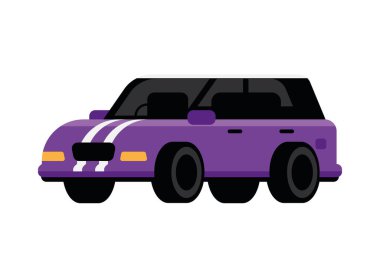purple car vechicle icon flat isolated