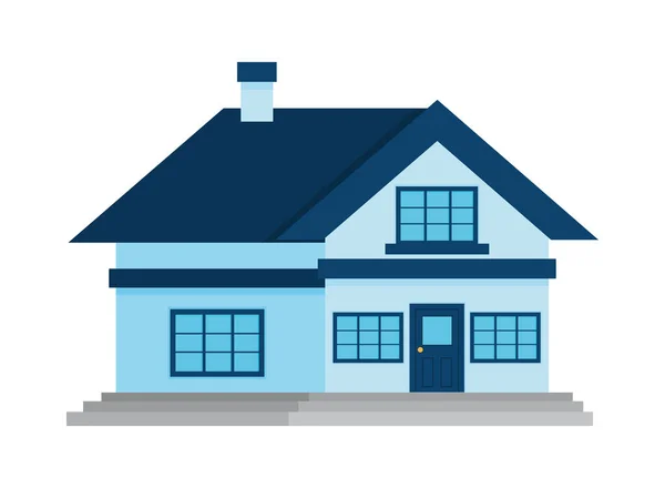 Blue House Icon Isolated Flat — Stock Vector