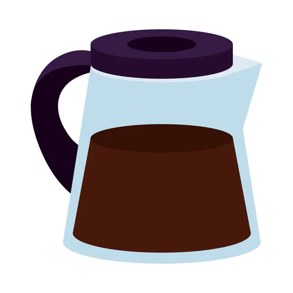 Coffee Kettle Kitchen Icon Isolated Flat — 图库矢量图片