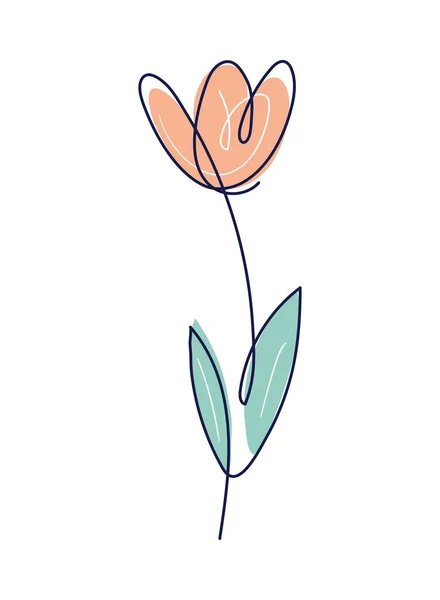 Flower Continuous Line Icon Isolated — Stok Vektör