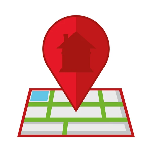 Real Estate Map Location Icon Isolated — 图库矢量图片