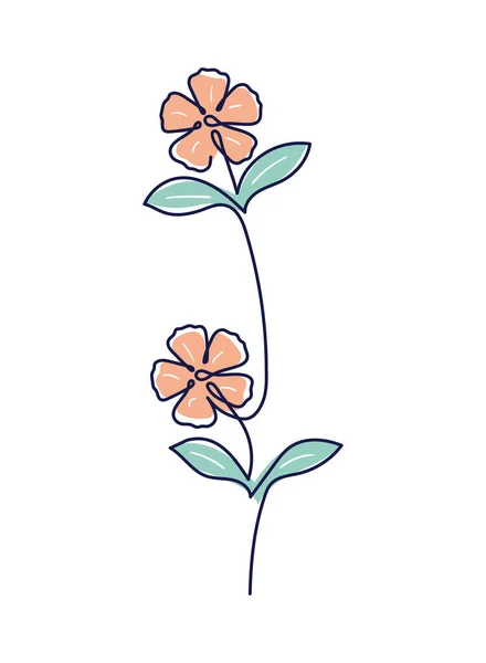 One Line Flowers Floral Icon Isolated — Stok Vektör