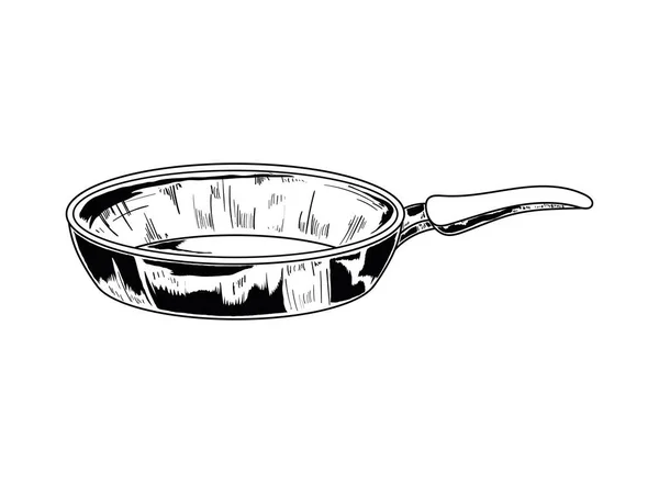 Frying Pan Kitchen Utensil Icon Isolated — Vetor de Stock