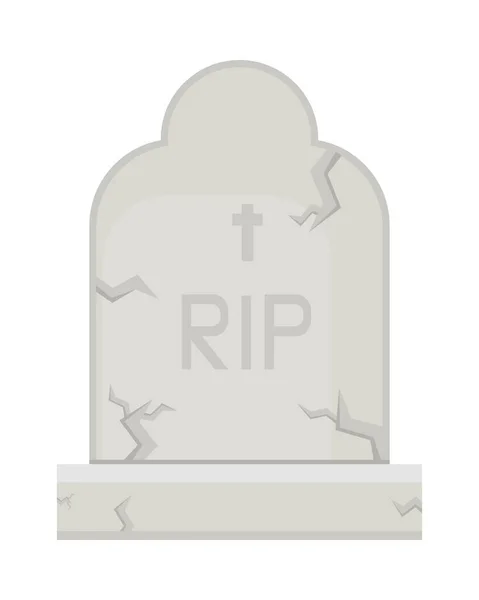 Halloween Tombstone Icon Flat Isolated — 스톡 벡터