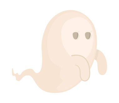 halloween cute ghost icon flat isolated