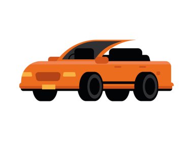 convertible sport car icon flat isolated