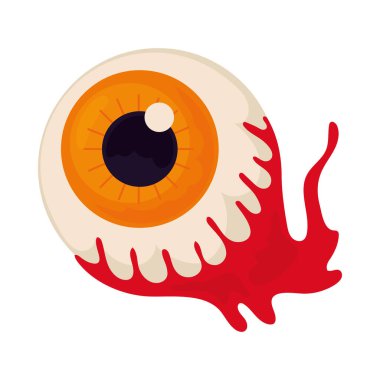 halloween scary eyeball icon isolated