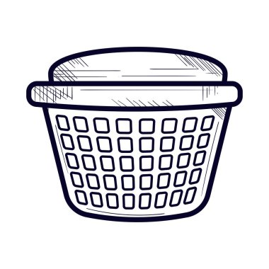 laundry basket icon linear style