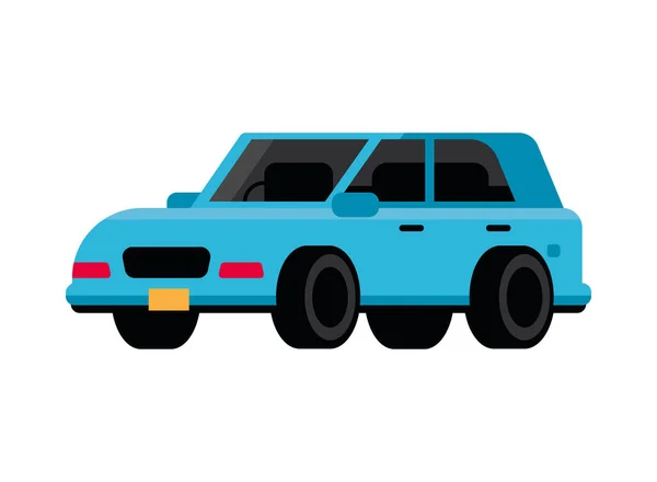 Синий Автомобиль Транспортный Значок Плоский Изолирован — стоковый вектор