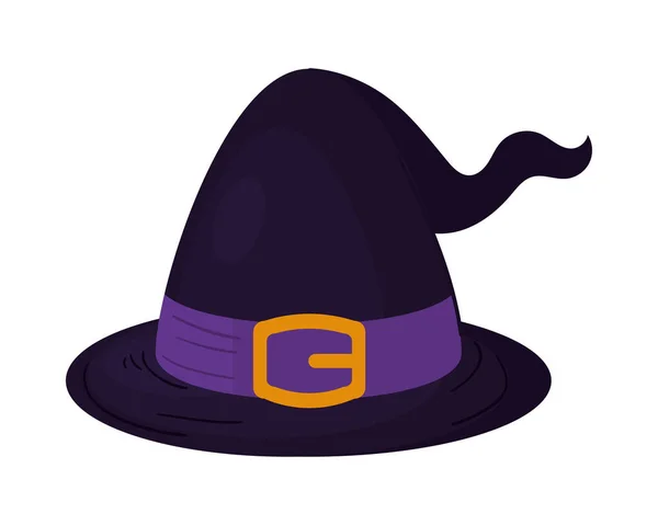 Halloween Witch Hat Icon Flat Isolated — Stock Vector