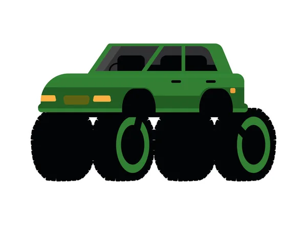 Monster Truck Car Icon Flat Isolated — Vetor de Stock