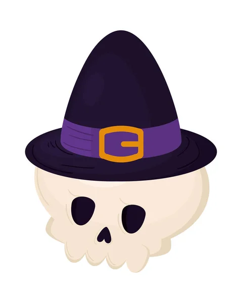 Halloween Skull Hat Icon Isolated — Stock vektor