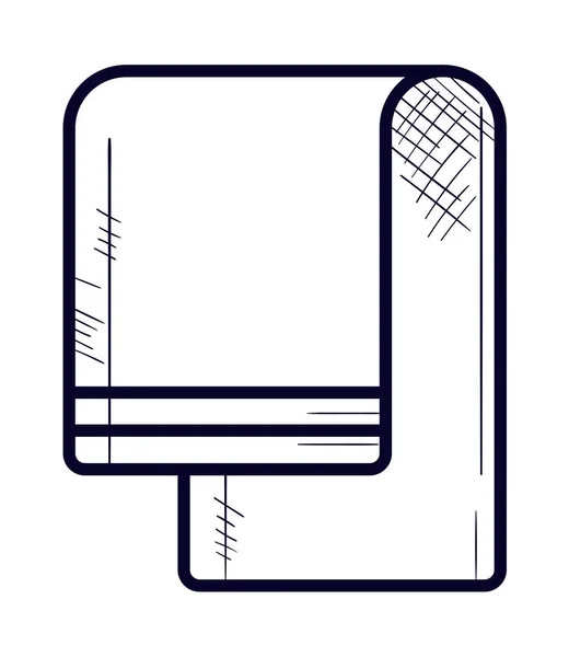 Towel Linear Icon Flat Isolated — Stok Vektör