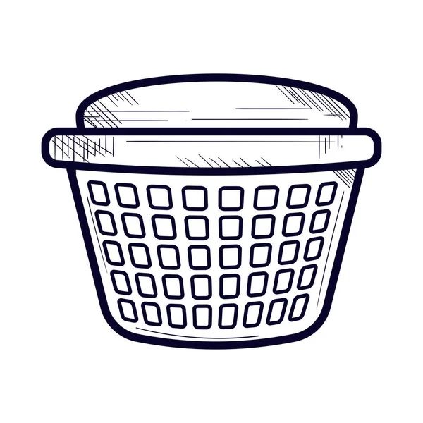 Laundry Basket Icon Linear Style — Stock Vector