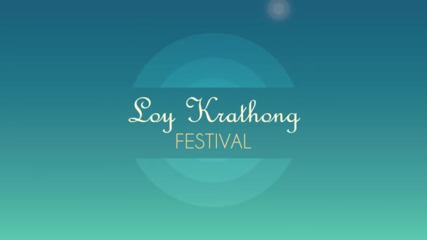 Loy Krathong Festival Lettering Animation Video Animated — ストック動画